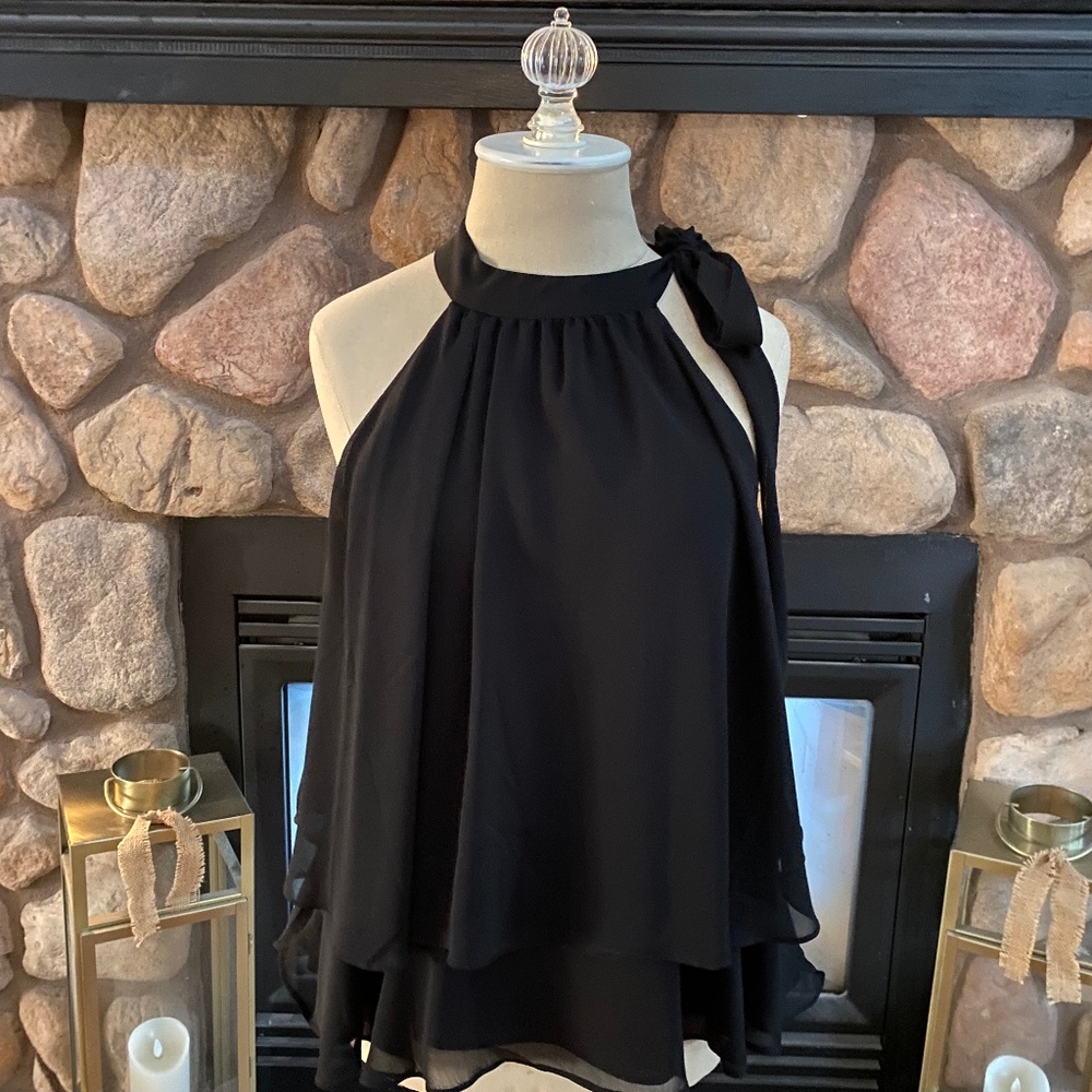 Express Sleeveless Blouse with Neck Bowtie NWT